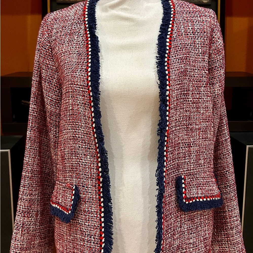 Jade Red and Blue Tweed Jacket